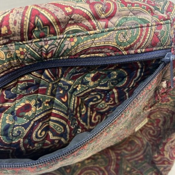 Vera Bradley Cotton Paisley Drawstring Sling Overnight Backpack Bag 9.75"x17" - Picture 5 of 16